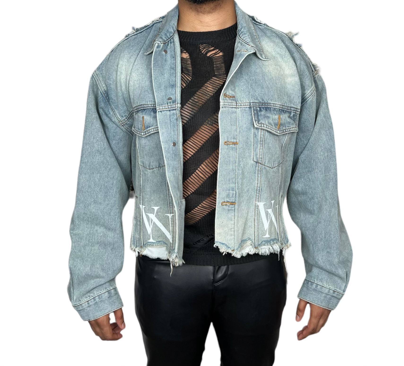 Mens Distressed Denim Jacket Clearance, Mens Autumn Winter Vintage Washed  Destroyed Trucker Distressed Denim Jacket at Amazon Men's Clothing store